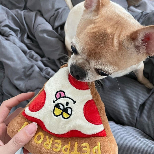 KFX-6717501 Pizza Toy for Dogs with BB Sounds and Crinkle Fun in Pizza Box Packaging