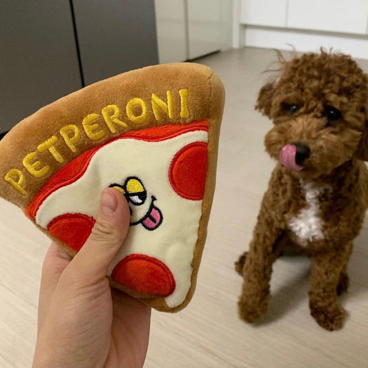 KFX-6717501 Pizza Toy for Dogs with BB Sounds and Crinkle Fun in Pizza Box Packaging
