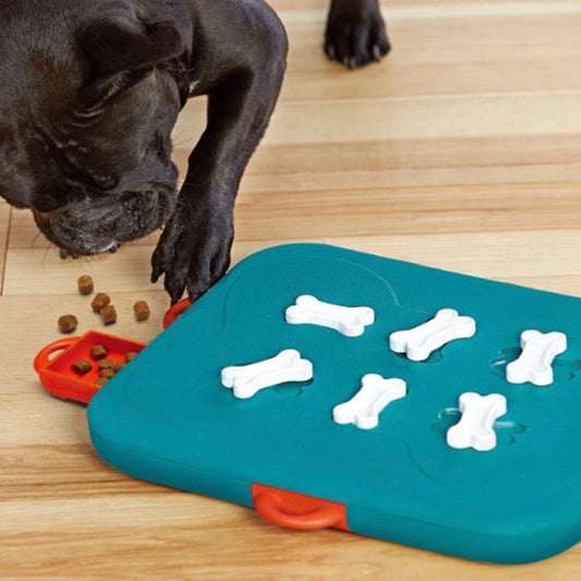 KFX-6723261 Interactive Educational Dog Food Feeder Toy - Slow Feeding Puzzle with 6 Snack Compartments for Dogs