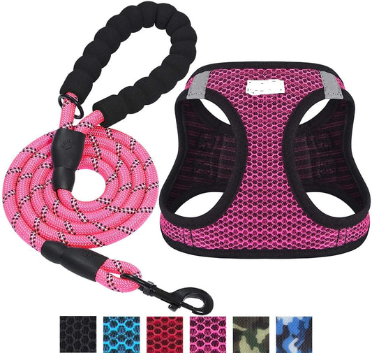 KFX-6727485 Reflective Nylon Dog Leash with Traction Belt and Chest Strap Design