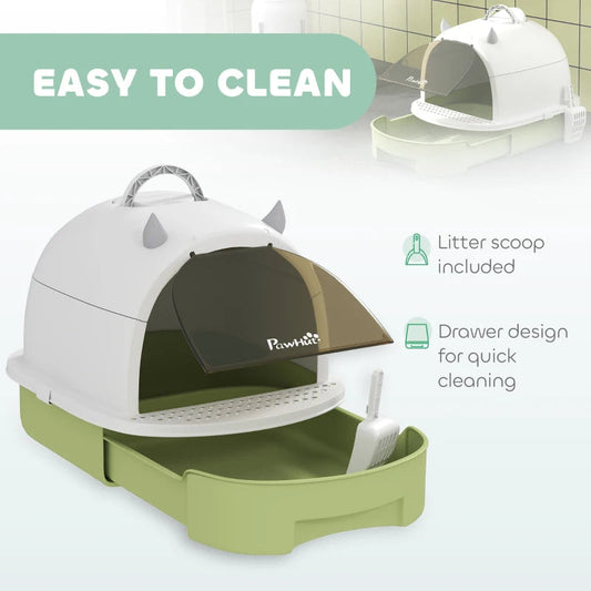KFX-6729661 Covered Cat Litter Box with Scoop and Deodorizing Bags for Odor Control and Easy Cleaning