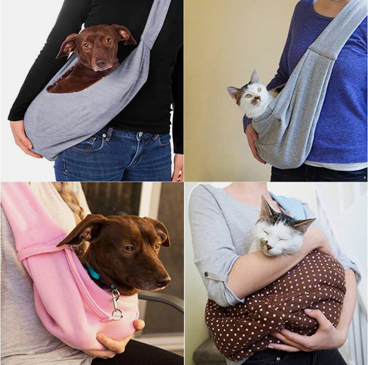 KFX-6730429 Folding Pet Shoulder Bag in Soft Cotton and Hemp - Available in Pink, Gray, Blue, and Canvas Lake Blue