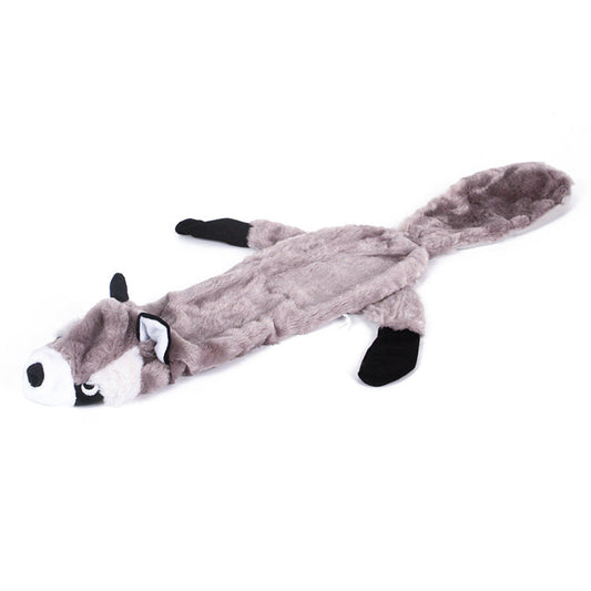 KFX-6733629 Plush Animal Pet Toy with Squeaker - Corduroy Black Squirrel, Raccoon, Rabbit, Wolf, Tiger, Leopard, Lion