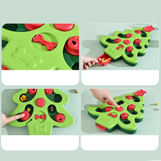 KFX-6734781 Interactive Dog Puzzle Slow Feeder Bowl - Pet Training Toy for Dogs and Cats