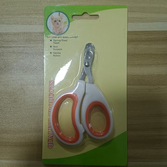 KFX-6737725 Double Hole Blind Scissors for Pet Nail Care - 105mm in Pink, Blue, and Orange