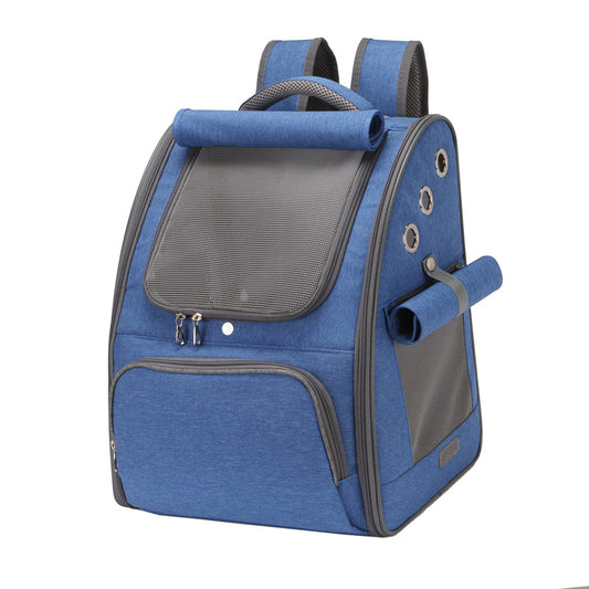 KFX-6741949 Portable Dog Backpack with Ventilation - Lightweight Polyester for Dogs Under 12 Pounds - Available in Multiple Colors