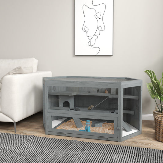 KFX-6743357 Large 3-Tier Hamster Cage with Multiple Hideouts and See-Saws for Small Animals