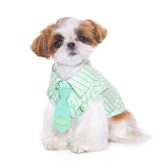 KFX-6751037 Casual Thin Cotton Shirt for Pets in Green - Sizes XXS to XXL