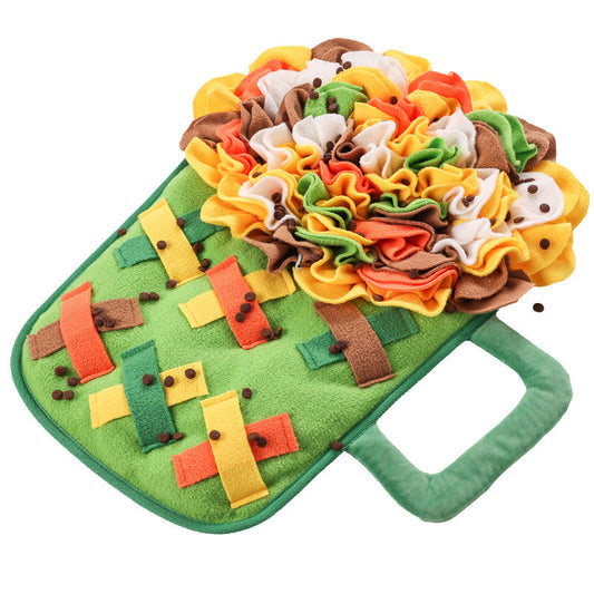 KFX-6756029 Dog Sniffing Pad for Food Training – Slow Feeding Toy in Medium Green and Yellow Editions