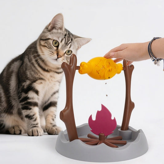 KFX-6759613 Fun Tumbling Cat Toy with Food Dispensing Feature - Interactive Self-Play Feeder for Cats