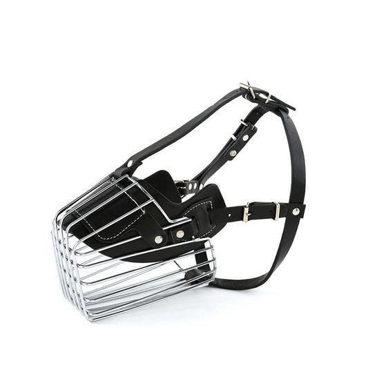 KFX-6760637 Adjustable Soft Leather Dog Muzzle with Anti-Bite Design - Perfect Fit for Safety and Comfort