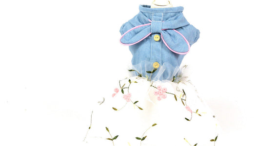 KFX-6761533 Denim Puppy Princess Dress for Dogs – Stylish Skirt in Various Sizes