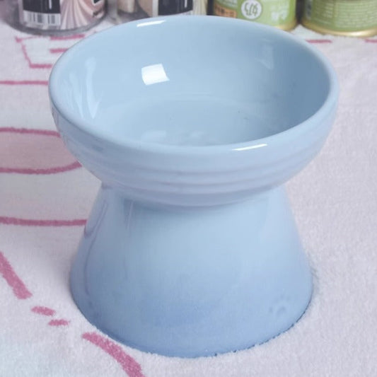 KFX-6762941 Ceramic Anti-Tumble Pet Bowl for Dogs and Cats with High Foot and Neck Protector