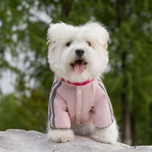 KFX-6771261 Sporty Quilted Dog Jumpsuit with Fleece Lining for Small and Medium Breeds