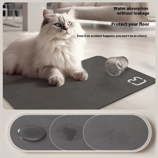 KFX-6774333 Minimalist Water-Absorbing Non-Slip Pet Feeding Mat in Various Colors and Shapes