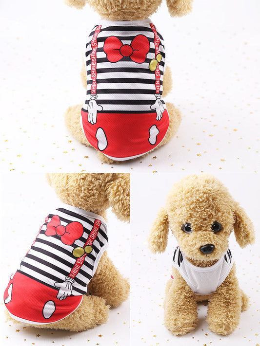 KFX-6774845 Summer Cartoon Print Cotton Clothes for Pets