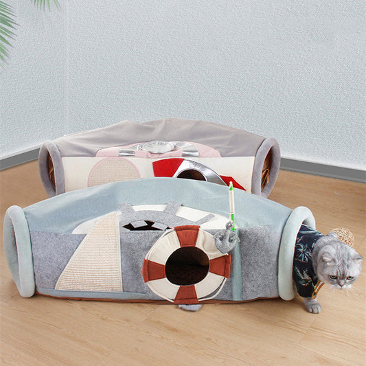 KFX-6777533 Folding Semi-Enclosed Cat Litter Box for Play and Comfort
