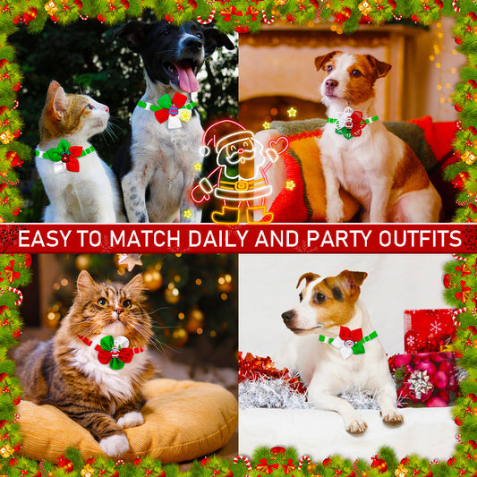 KFX-6780477 Festive Red and Green Adjustable Dog and Cat Bow Tie Ornament
