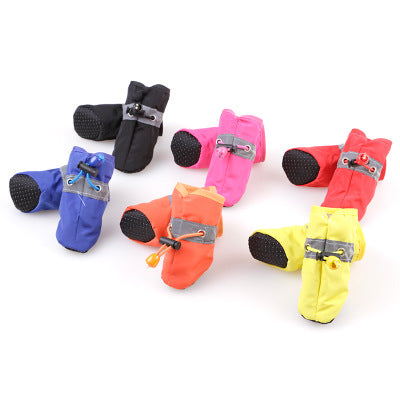 KFX-6790589 Pet Soft Bottom Non-Slip Rain Boots for Dogs - Breathable Nylon Cloth, Adjustable Fit in Red, Blue, Black