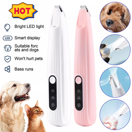 KFX-6795325 LED Light Pet Precision Trimmer for Dogs and Cats - Waterproof, Low Noise, Cordless Design