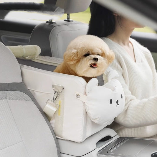 KFX-6799549 Portable Cartoon Pet Bag for Small Dogs and Cats - Soft Polyester Travel Carrier in Beige