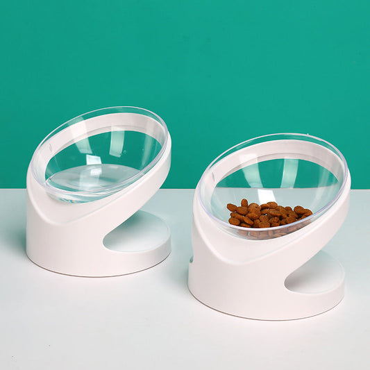 KFX-6805437 Transparent Cat Bowl with Diagonal Neck Protection for Cervical Support