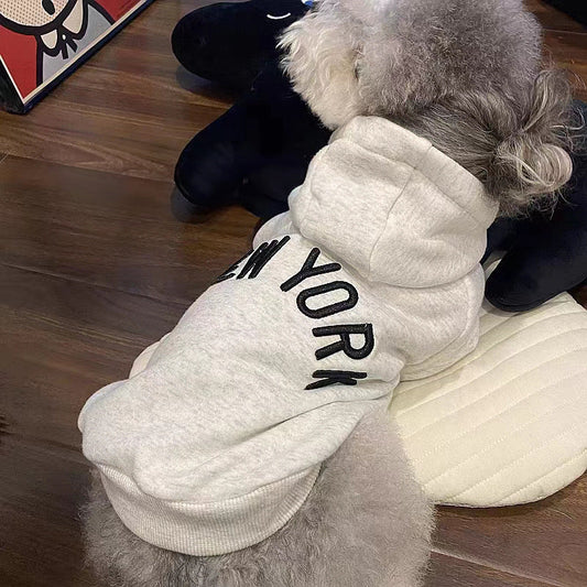 KFX-6816573 Light Gray Velvet Retro Hoodie for Pets in Various Sizes