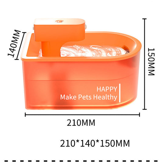 KFX-6816829 Infrared Induction Wireless Pet Water Dispenser with 1.8L Capacity, Orange Color