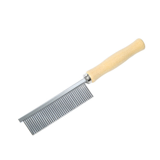 KFX-6822333 Wooden Handle Open-Knot Comb for Cats and Dogs – 40 Teeth Grooming Tool