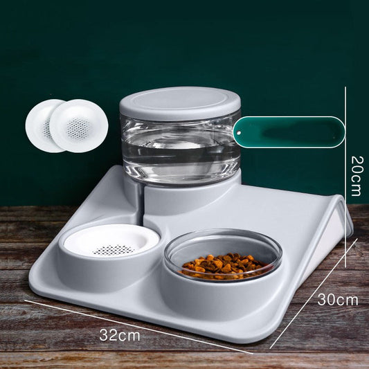 KFX-6832445 Automatic 1.8L Non-Plug-in Water and Food Feeder with Stable Design and Easy-to-Clean Bowl