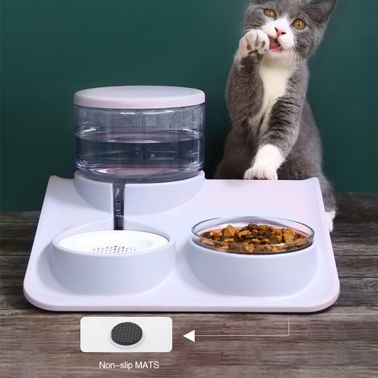 KFX-6832445 Automatic 1.8L Non-Plug-in Water and Food Feeder with Stable Design and Easy-to-Clean Bowl