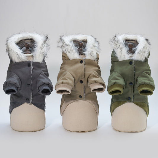 KFX-6847933 Military-Inspired Cotton Coat for Pets