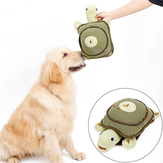 KFX-6864701 Interactive Dog Tortoise Plush Toy for Sniffing, Food Leaking, and Training Development
