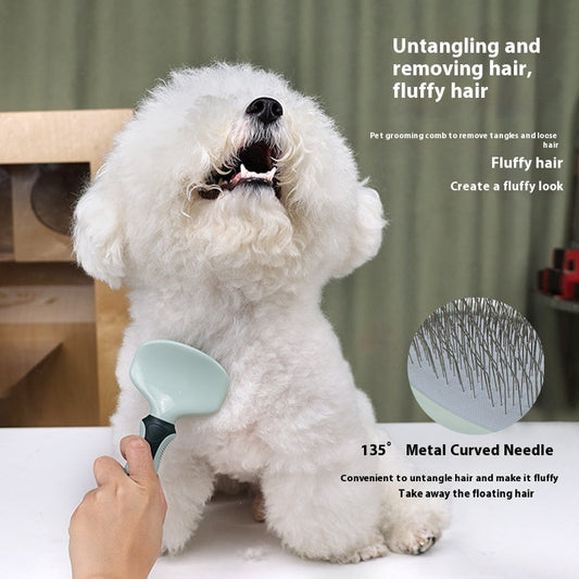 KFX-6868797 Pet Grooming Tool Set with Scissors, Comb, Needle, and Bath Brush