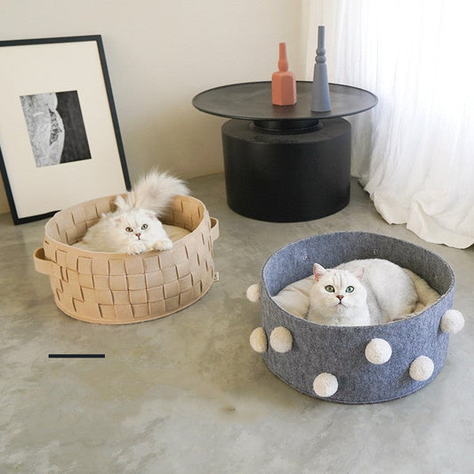 KFX-6880573 Cozy Semi-Enclosed Cat Nest for Cats and Small Dogs, Suitable for Pets up to 15 lbs