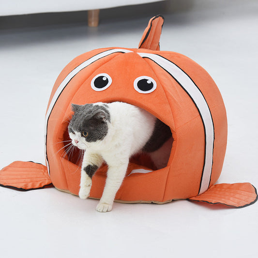 KFX-6885949 Removable and Washable Pet Kennel in Orange - Stylish and Comfortable Design for Cats and Dogs