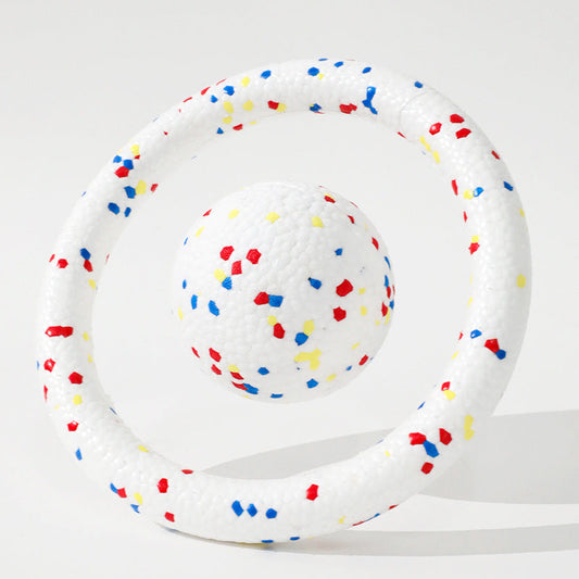 KFX-6905021 Soft Floating Dog Toy Ball and Ring – Interactive Chew Toy for Medium and Large Dogs, Durable and Easy to Clean