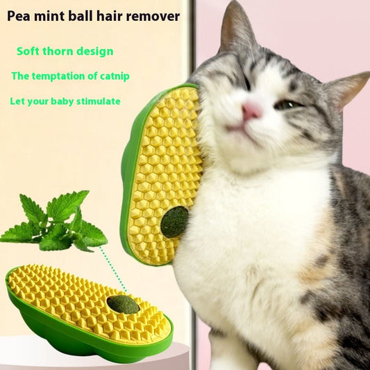KFX-6909501 Cat Self-Service Scratching Toy - Durable ABS and TPE Material, Available in Yellow, Green, and Pink (14 x 6.5 cm)