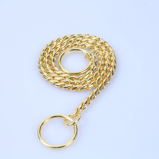 KFX-6930365 Thickened Anti-Bite Stainless Steel Dog Chain in Gold, Black, or Silver