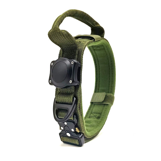 KFX-6938301 Tactical Waterproof Dog Collar with Positioning Ring in Black, Army Green, and Khaki