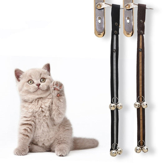 KFX-6941757 Durable Nylon Webbing Pet Training Bell Toy with Stainless Steel Sounding Bells for Dogs and Cats