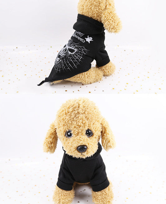 KFX-6946237 Cozy Black Fleece Dog Sweater for Halloween - Comfortable Fit, Sizes XS to XXL