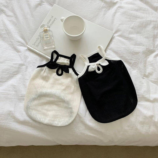KFX-6947645 Fashionable Camisole Dog Clothes in White and Black - Sizes XS to XL