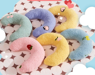 KFX-6948669 U-Shaped Cat and Dog Pillow for Cervical Spine Support, Plush Toy in Various Patterns