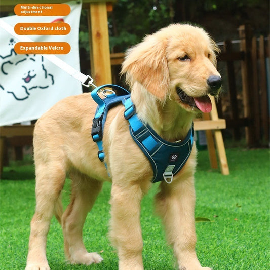 KFX-6951613 Reflective Vest-style Dog Harness for Medium to Large Dogs with Matching Leash Options