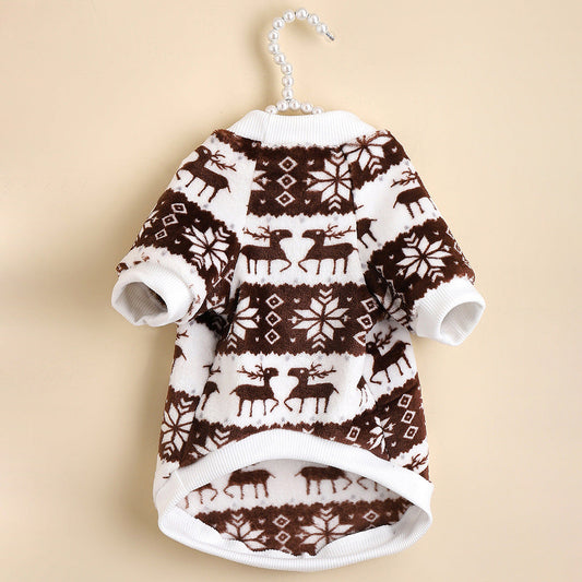 KFX-6952893 Cozy Christmas Plush Pet Sweater in Jacquard Design