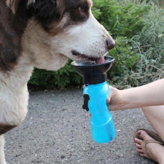KFX-6953661 Portable Water Bottle for Dogs and Cats - Leak-Proof Outdoor Drinking Solution in Blue, Pink, and Brown