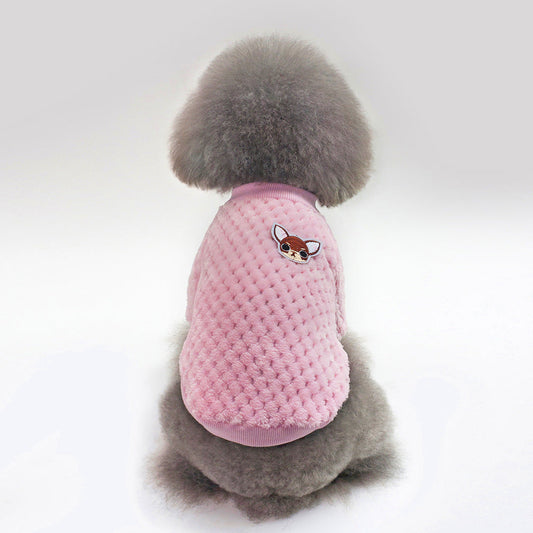 KFX-6961725 Cozy Two-Legged Fleece Pet Outfit in British Style for Warmth and Comfort