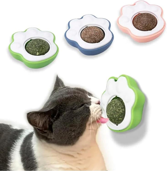 KFX-6972349 Catnip Ball Chew Toy for Cats - Interactive Edible Dental Treat for Healthy Teeth and Playtime Fun