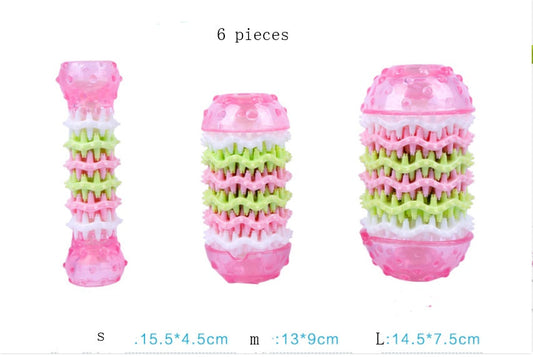 KFX-6991165 Durable Dog Molar Cleaning Toys - Multiple Sizes and Colors Available, Includes Dental Treats